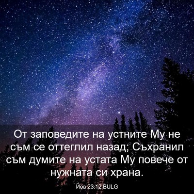 Picture 03 - Йов 23:12 BULG - От заповедите на устните - Bible Verse Picture