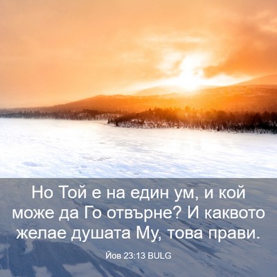Picture 03 - Йов 23:13 BULG - Но Той е на един ум, и кой - Bible Verse Picture