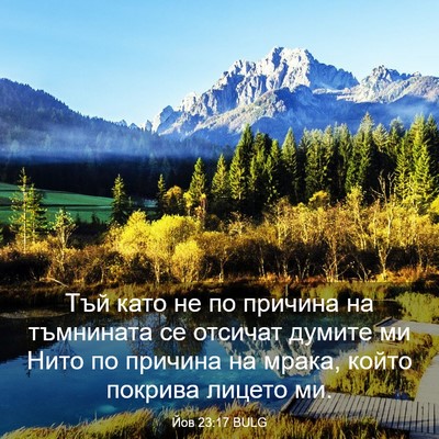 Picture 03 - Йов 23:17 BULG - Тъй като не по причина на - Bible Verse Picture