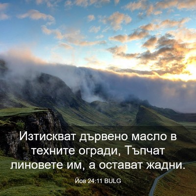 Picture 03 - Йов 24:11 BULG - Изтискват дървено масло в - Bible Verse Picture
