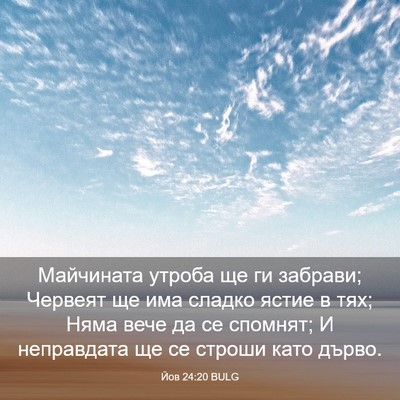 Picture 03 - Йов 24:20 BULG - Майчината утроба ще ги - Bible Verse Picture