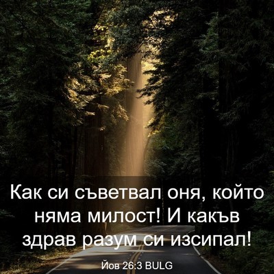 Picture 03 - Йов 26:3 BULG - Как си съветвал оня, който - Bible Verse Picture