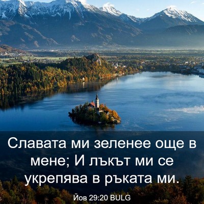 Picture 03 - Йов 29:20 BULG - Славата ми зеленее още в - Bible Verse Picture
