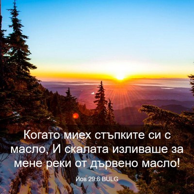 Picture 03 - Йов 29:6 BULG - Когато миех стъпките си с - Bible Verse Picture