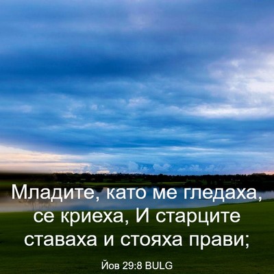 Picture 03 - Йов 29:8 BULG - Младите, като ме гледаха, - Bible Verse Picture
