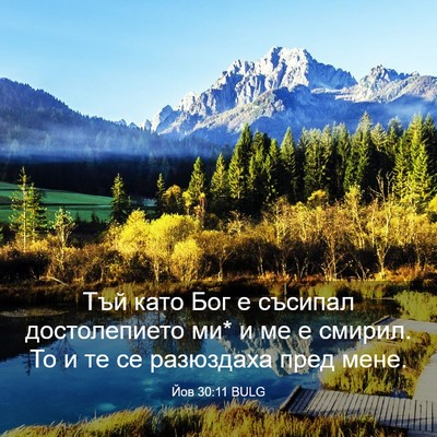 Picture 03 - Йов 30:11 BULG - Тъй като Бог е съсипал - Bible Verse Picture