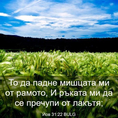 Picture 03 - Йов 31:22 BULG - То да падне мишцата ми от - Bible Verse Picture