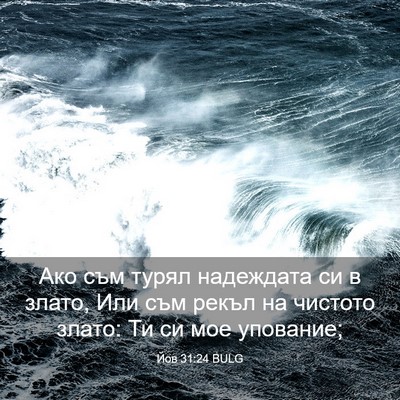 Picture 03 - Йов 31:24 BULG - Ако съм турял надеждата си - Bible Verse Picture