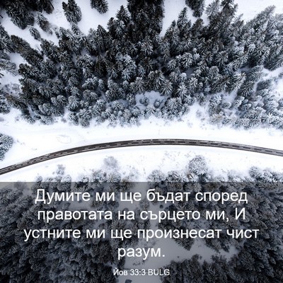 Picture 03 - Йов 33:3 BULG - Думите ми ще бъдат според - Bible Verse Picture