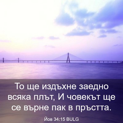 Picture 03 - Йов 34:15 BULG - То ще издъхне заедно всяка - Bible Verse Picture