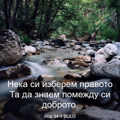 Picture 03 - Йов 34:4 BULG - Нека си изберем правото Та - Bible Verse Picture