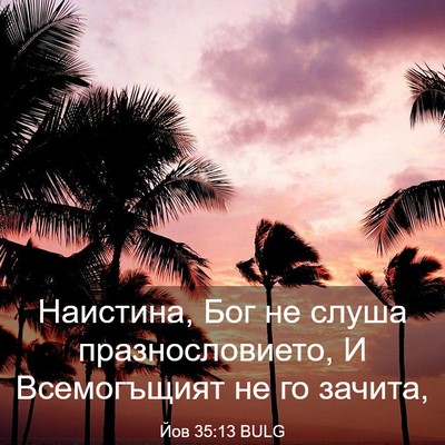 Picture 03 - Йов 35:13 BULG - Наистина, Бог не слуша - Bible Verse Picture