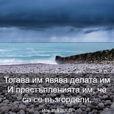 Picture 03 - Йов 36:9 BULG - Тогава им явява делата им И - Bible Verse Picture