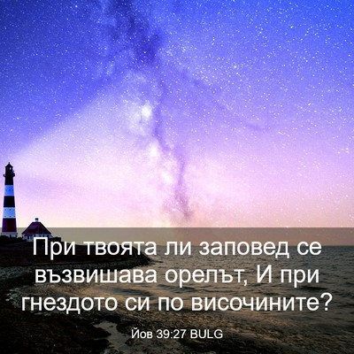 Picture 03 - Йов 39:27 BULG - При твоята ли заповед се - Bible Verse Picture