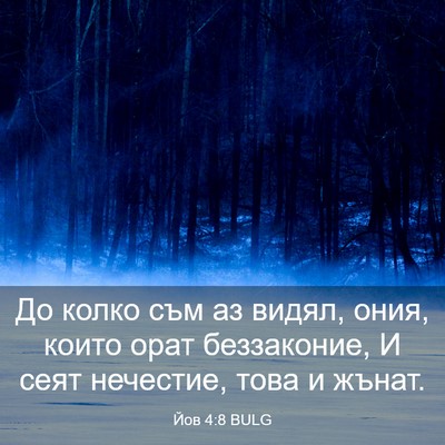 Picture 03 - Йов 4:8 BULG - До колко съм аз видял, ония, - Bible Verse Picture