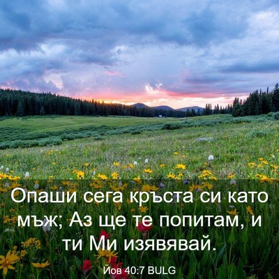 Picture 03 - Йов 40:7 BULG - Опаши сега кръста си като - Bible Verse Picture
