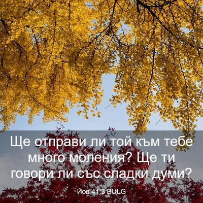 Picture 03 - Йов 41:3 BULG - Ще отправи ли той към тебе - Bible Verse Picture