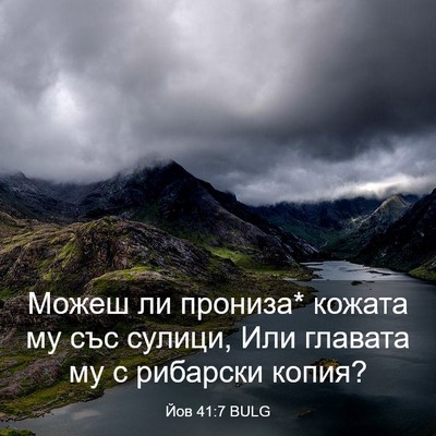 Picture 03 - Йов 41:7 BULG - Можеш ли прониза* кожата му - Bible Verse Picture