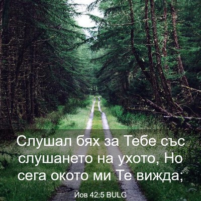 Picture 03 - Йов 42:5 BULG - Слушал бях за Тебе със - Bible Verse Picture