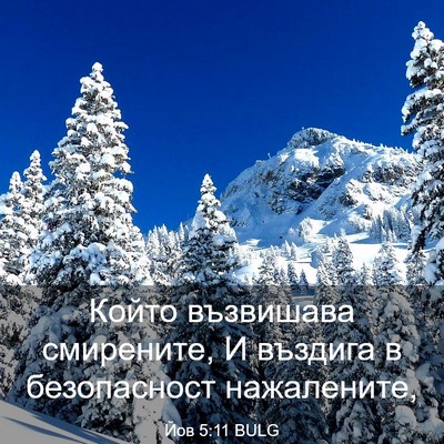 Picture 03 - Йов 5:11 BULG - Който възвишава смирените, - Bible Verse Picture
