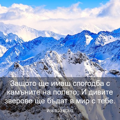 Picture 03 - Йов 5:23 BULG - Защото ще имаш спогодба с - Bible Verse Picture