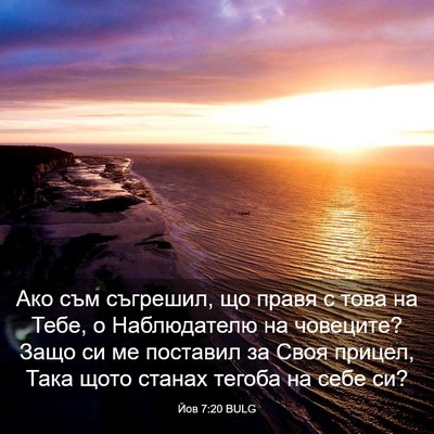 Picture 03 - Йов 7:20 BULG - Ако съм съгрешил, що правя - Bible Verse Picture