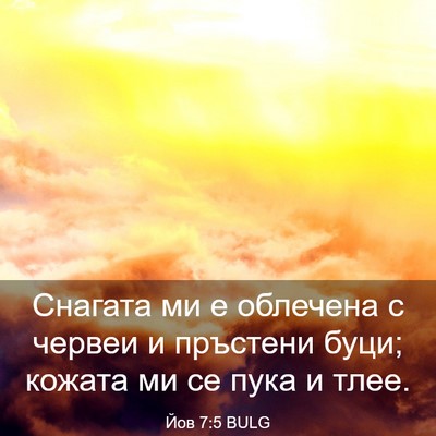 Picture 03 - Йов 7:5 BULG - Снагата ми е облечена с - Bible Verse Picture