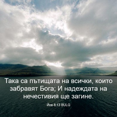 Picture 03 - Йов 8:13 BULG - Така са пътищата на всички, - Bible Verse Picture