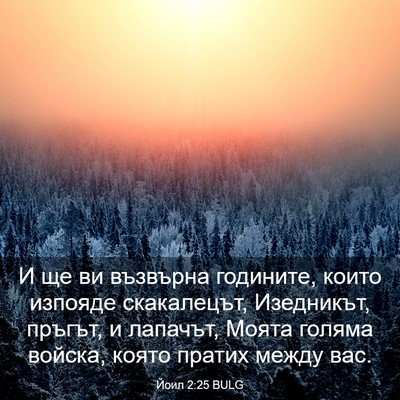 Picture 03 - Йоил 2:25 BULG - И ще ви възвърна годините, - Bible Verse Picture