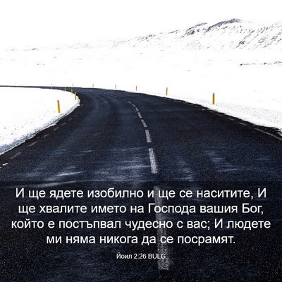 Picture 03 - Йоил 2:26 BULG - И ще ядете изобилно и ще се - Bible Verse Picture