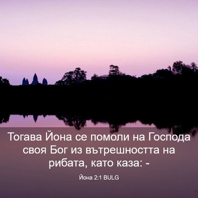 Picture 03 - Йона 2:1 BULG - Тогава Йона се помоли на - Bible Verse Picture