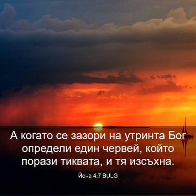 Picture 03 - Йона 4:7 BULG - А когато се зазори на - Bible Verse Picture