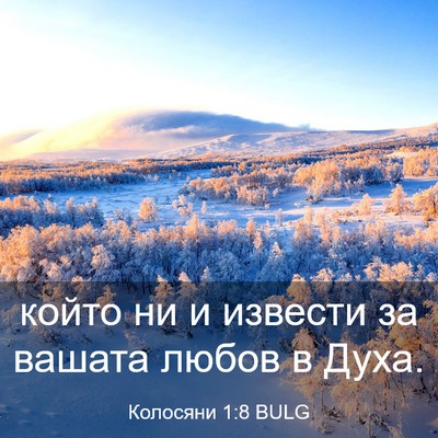 Picture 03 - Колосяни 1:8 BULG - който ни и извести за - Bible Verse Picture