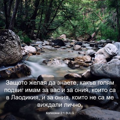 Picture 03 - Колосяни 2:1 BULG - Защото желая да знаете, - Bible Verse Picture