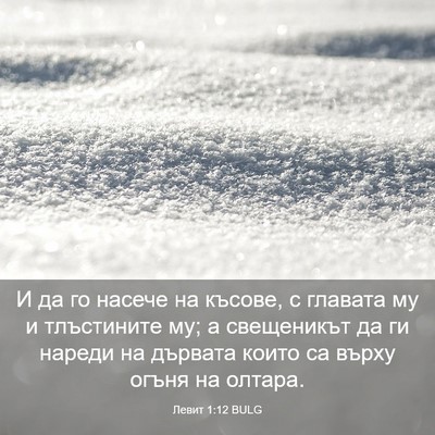 Picture 03 - Левит 1:12 BULG - И да го насече на късове, с - Bible Verse Picture