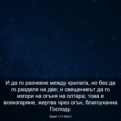 Picture 03 - Левит 1:17 BULG - И да го разчекне между - Bible Verse Picture