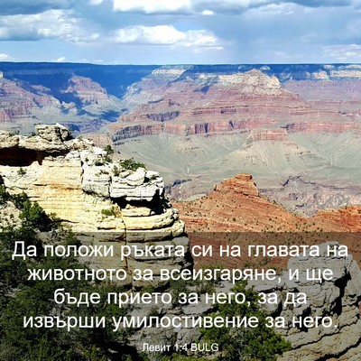Picture 03 - Левит 1:4 BULG - Да положи ръката си на - Bible Verse Picture