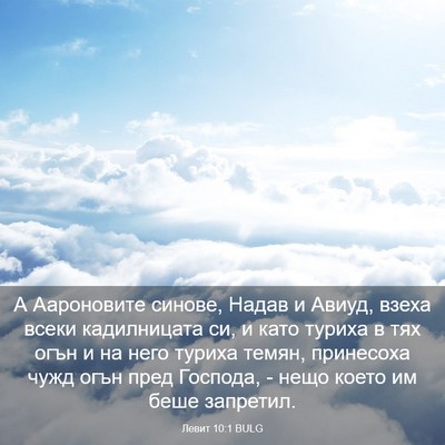 Picture 03 - Левит 10:1 BULG - А Аароновите синове, Надав - Bible Verse Picture