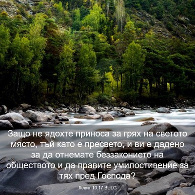 Picture 03 - Левит 10:17 BULG - Защо не ядохте приноса за - Bible Verse Picture