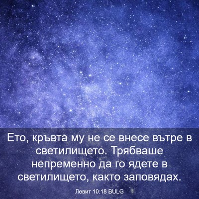 Picture 03 - Левит 10:18 BULG - Ето, кръвта му не се внесе - Bible Verse Picture