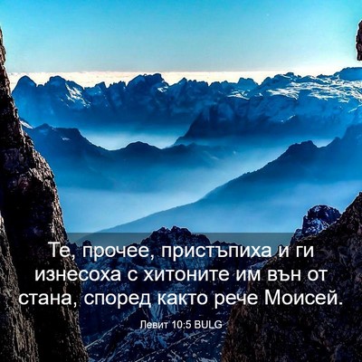 Picture 03 - Левит 10:5 BULG - Те, прочее, пристъпиха и ги - Bible Verse Picture