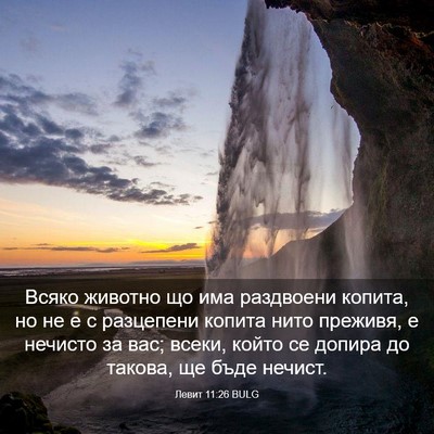 Picture 03 - Левит 11:26 BULG - Всяко животно що има - Bible Verse Picture