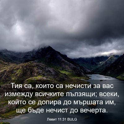 Picture 03 - Левит 11:31 BULG - Тия са, които са нечисти за - Bible Verse Picture