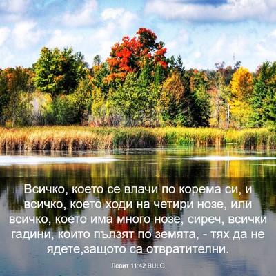 Picture 03 - Левит 11:42 BULG - Всичко, което се влачи по - Bible Verse Picture