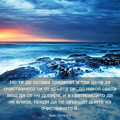 Picture 03 - Левит 12:4 BULG - Но тя да остава тридесет и - Bible Verse Picture