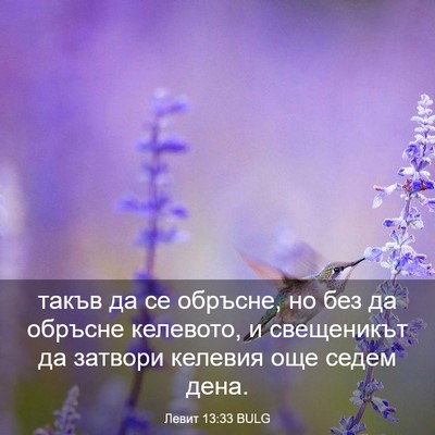 Picture 03 - Левит 13:33 BULG - такъв да се обръсне, но без - Bible Verse Picture