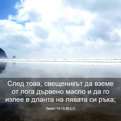 Picture 03 - Левит 14:15 BULG - След това, свещеникът да - Bible Verse Picture