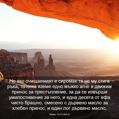 Picture 03 - Левит 14:21 BULG - Но ако очищаемият е - Bible Verse Picture