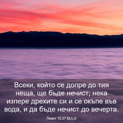 Picture 03 - Левит 15:27 BULG - Всеки, който се допре до - Bible Verse Picture