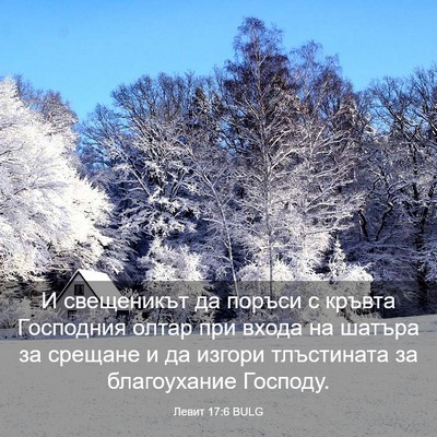 Picture 03 - Левит 17:6 BULG - И свещеникът да поръси с - Bible Verse Picture